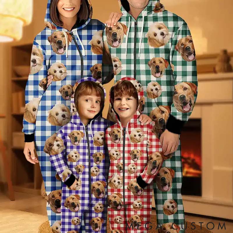 Personalized Pet Lover Custom Photo Funny Dog Cat Pet Human Face Adult Onesie