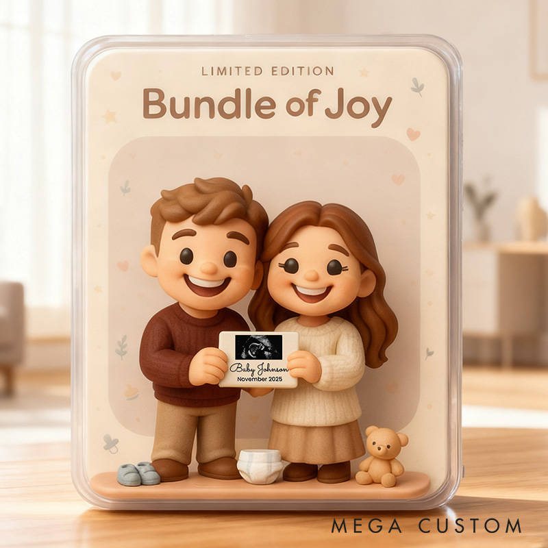Personalized Couple Photo Figure Portrait Pregnancy Announcement Acrylic Plaque Baby Reveal Figure Toy Graphic 3D Print Plaque Baby Ultrasound Photo