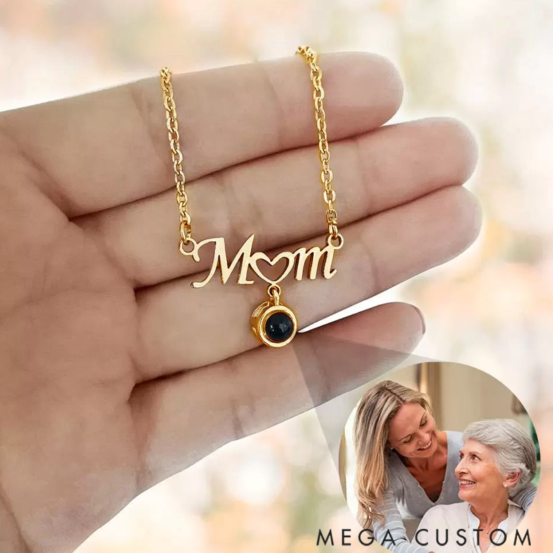 Mom Necklace that Projects Custom Picture Projection