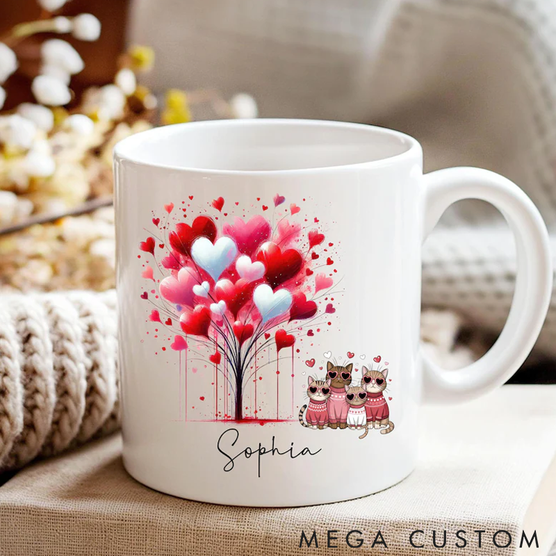 Personalized Cat Lover Custom Name Mug Valentines Day Rugs
