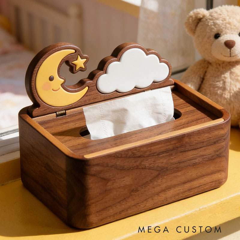 Handmade Wooden Magic Tissue Box Funny Cartoon Decor