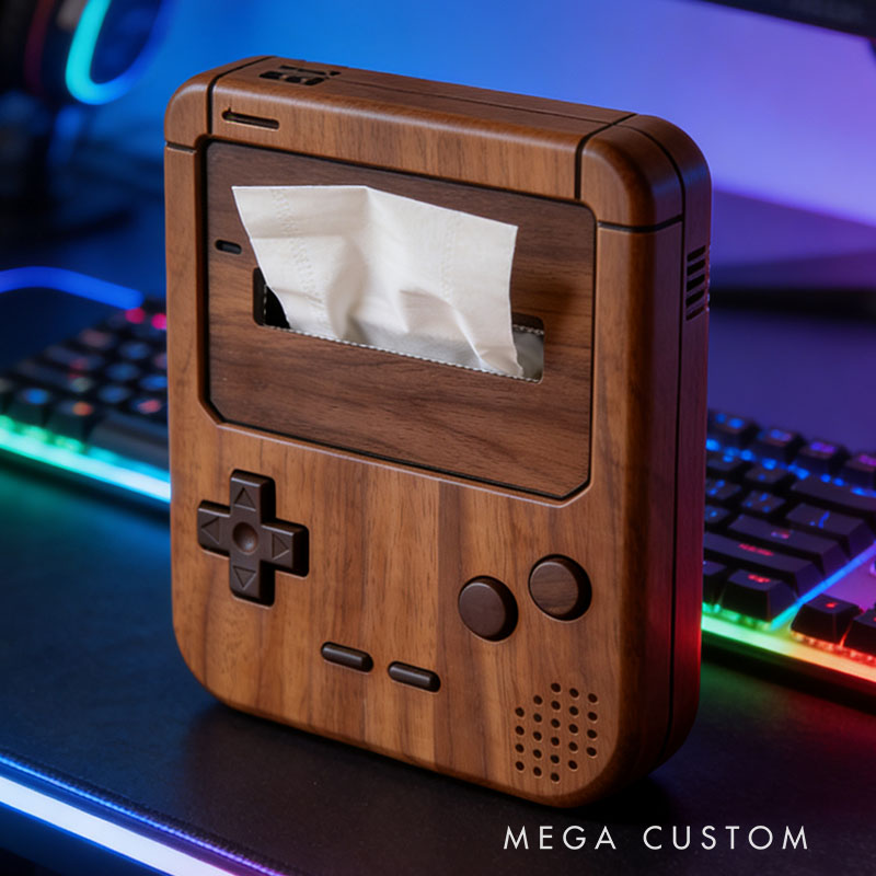 Handmade Wooden Game Console Tissue Box Funny Cartoon Decor