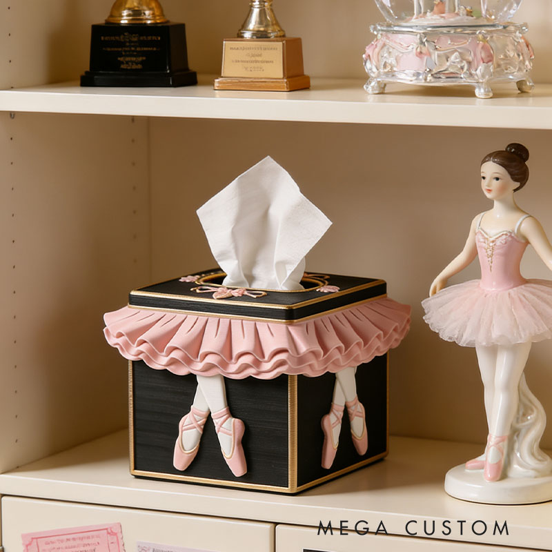 Ballet Tissue Box Cover 3D Printed Room Decor Cute Tissue Box Cover for Desk Room Kitchen or Bathroom