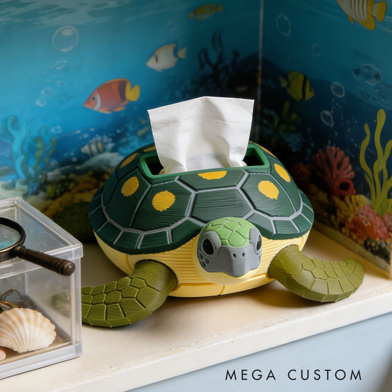 Sea ​​Turtle Tissue Box Cover 3D Printed Room Decor Cute Tissue Box Cover for Desk Room Kitchen or Bathroom