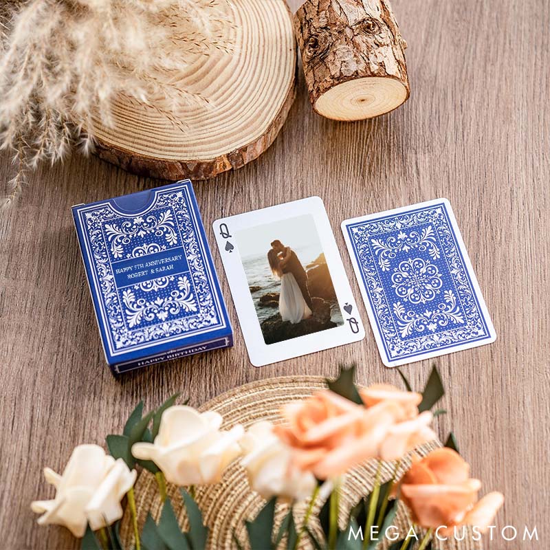 Personalized Photo Playing Cards Classic Design Playing Cards With Photos Custom Valentine's Gift for Couple Anniversary Gift