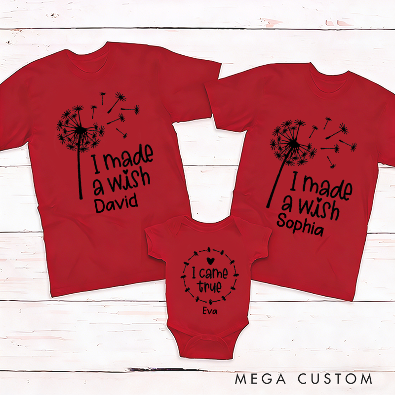 Personalized I Made A Wish Tee I Came True Wishes Family Matching Outfit Customize Family Names
