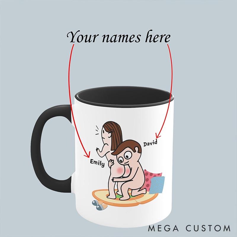 Personalized Couple Butt Mug Valentine Anniversary Gift for Wife Funny Coffee Mug for husband I Love Your Butt Humorous Couple Cup