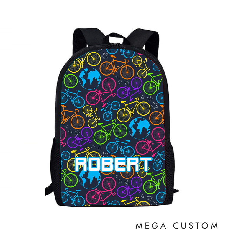 Personalized Custom Name for Kids Back to School Gift Bicycle Kids Boy And Girl Riding Bike for Riding Lovers
