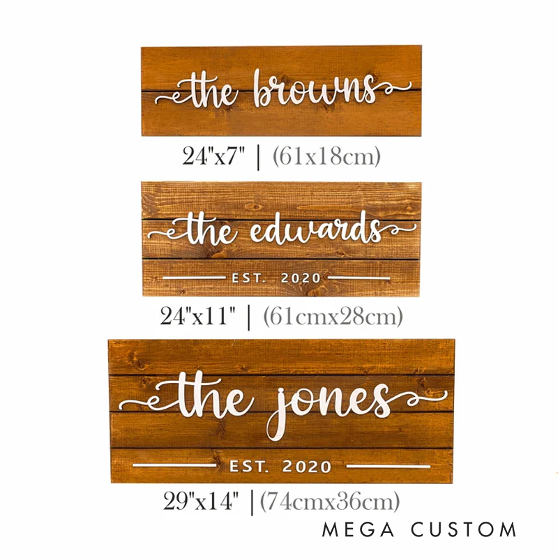 Personalized 3D Engraved Wood Name Sign Custom Names Dates Wedding Anniversary Housewarming Gift