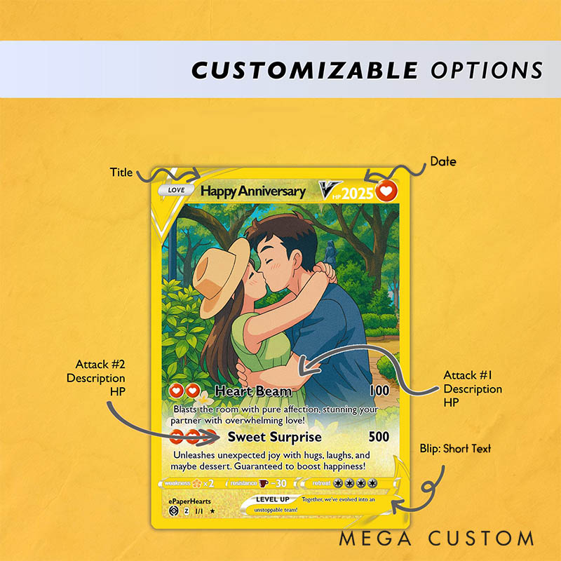 Personalized Couple Photo Anniversary Card Custom Name and Text Valentines Day Card Wedding Married Card for Him Her Gift for Boyfriend Husband