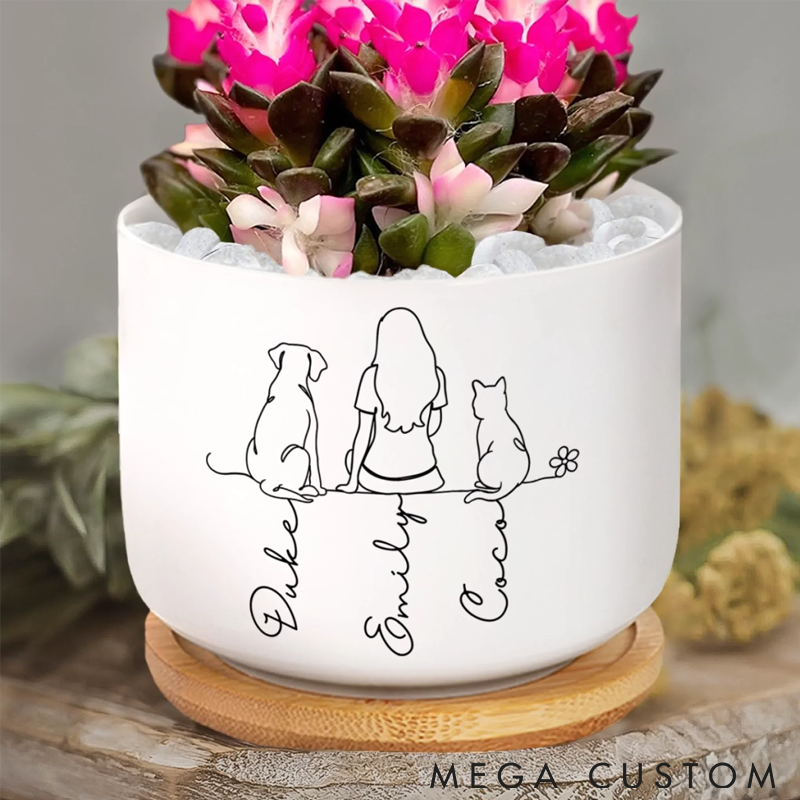 Personalized Pet Lover Plant Love Grow Happiness Plant Pot