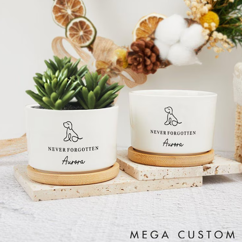 Personalized Pet Lover Custom Pet Never Forgotten Flower Pot Plant Pot
