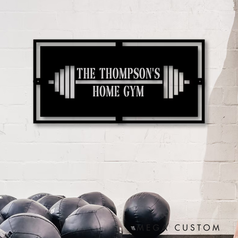Personalized Metal Gym Sign Workout Wall Art Custom Home Gym Decor Metal Wall Art Gym Name Signs Fitness Center Decor Fitness Motivation Workout Inspiration Gift for Gym Lovers