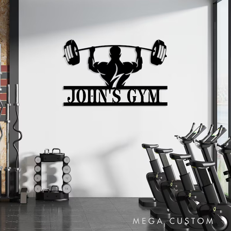 Personalized Metal Gym Sign Workout Wall Art Custom Home Gym Decor Metal Wall Art Gym Name Signs Fitness Center Decor Fitness Motivation Workout Inspiration Gift for Gym Lovers