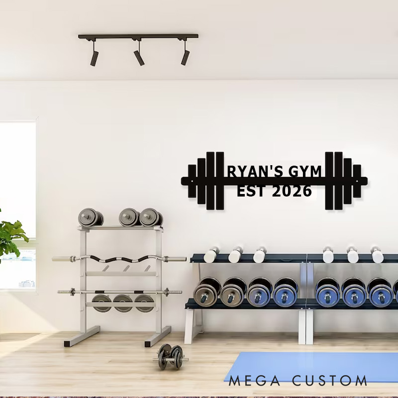 Personalized Metal Gym Sign Workout Wall Art Custom Home Gym Decor Metal Wall Art Gym Name Signs Fitness Center Decor Fitness Motivation Workout Inspiration Gift for Gym Lovers