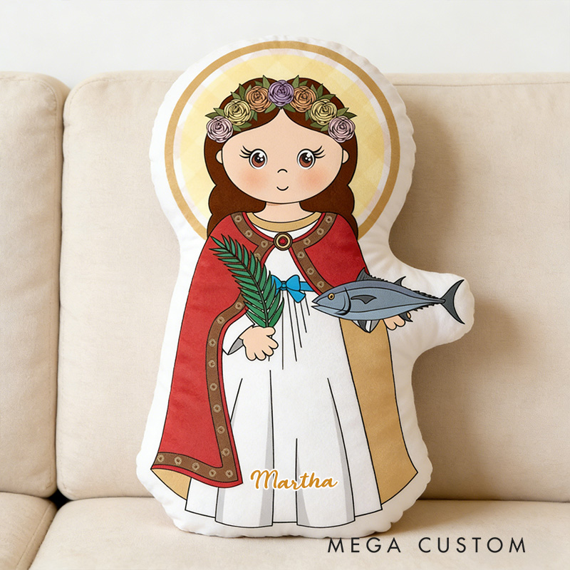 Personalized Saint Amelia Pray for us Pillow with Custom Name Home Decor St Amelia Pillow Catholic Gift Religious Gift for Women Graphic 3D Print Pillow