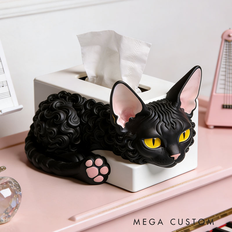 Devon Rex Tissue Box Cover 3D Printed Room Decor Cute Tissue Box Cover for Desk Room Kitchen or Bathroom
