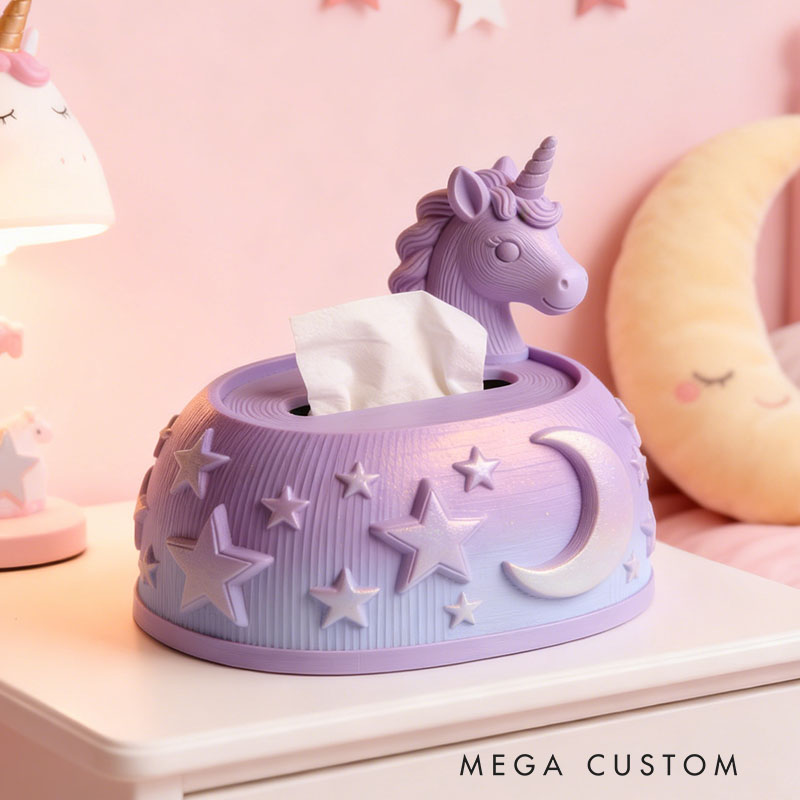Purple Dream Horse Tissue Box Cover 3D Printed Room Decor Cute Tissue Box Cover for Desk Room Kitchen or Bathroom