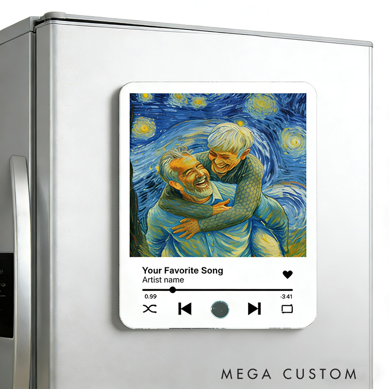 Personalized Photo Music Fridge Magnet That Can Play Songs Custom Couple Anniversary Wedding Giftsa and Valentine's Day Gift