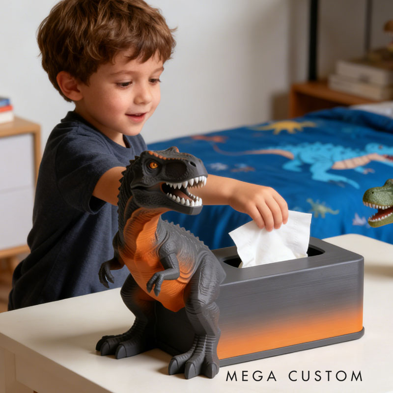 Dinosaur Tissue Box Cover 3D Printed Room Decor Cute Tissue Box Cover for Desk Room Kitchen or Bathroom