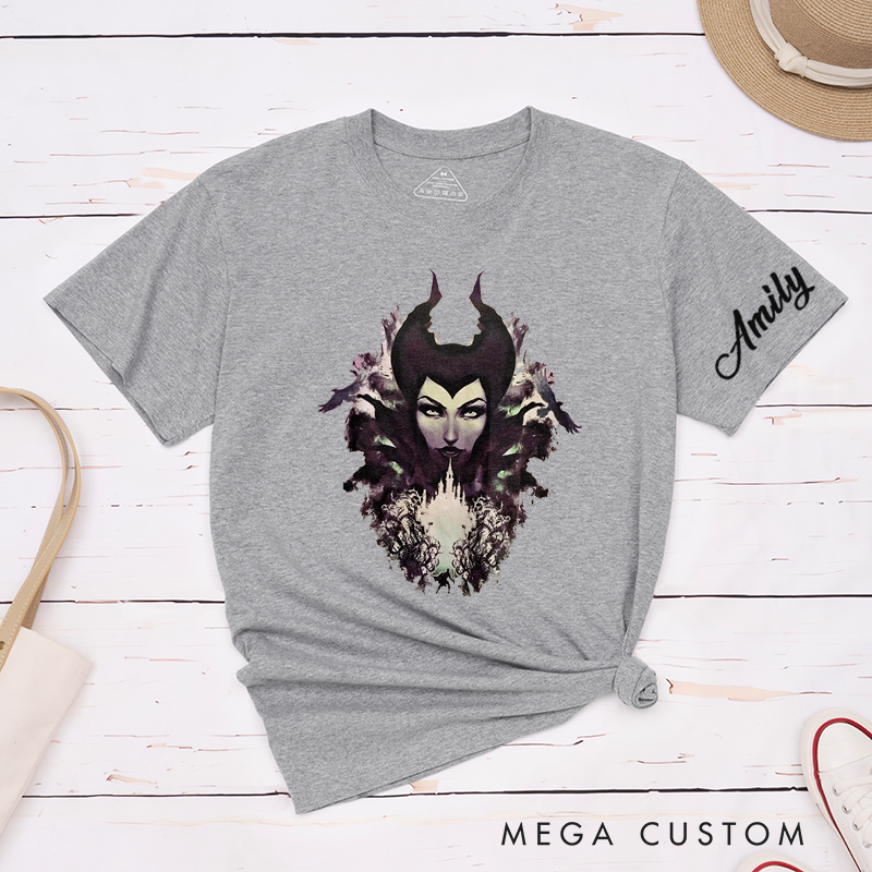 Personalized Dark Sorceress Art Unisex T-Shirt Custom Fantasy Gift for Women Men Unique Gothic Watercolor Magic Tee 