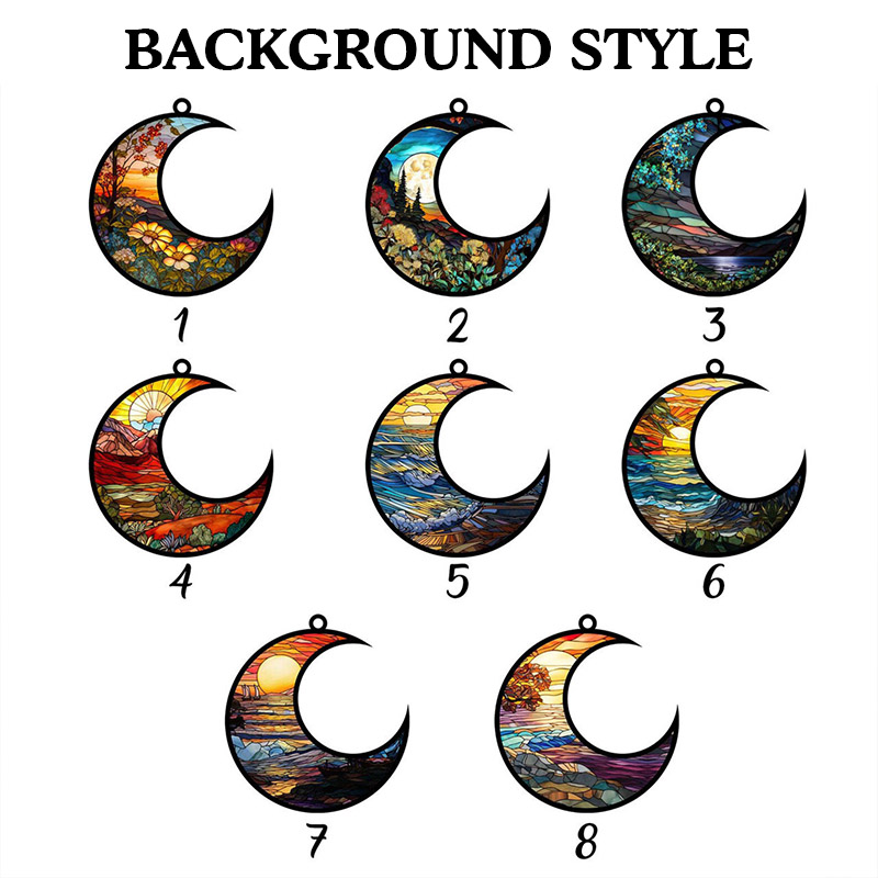 Personalized Couple Silhouette Love To The Moon and Back Suncatcher Custom Moon Shaped Floral Style Window Decor Anniversary Gift Valentines Day Gift