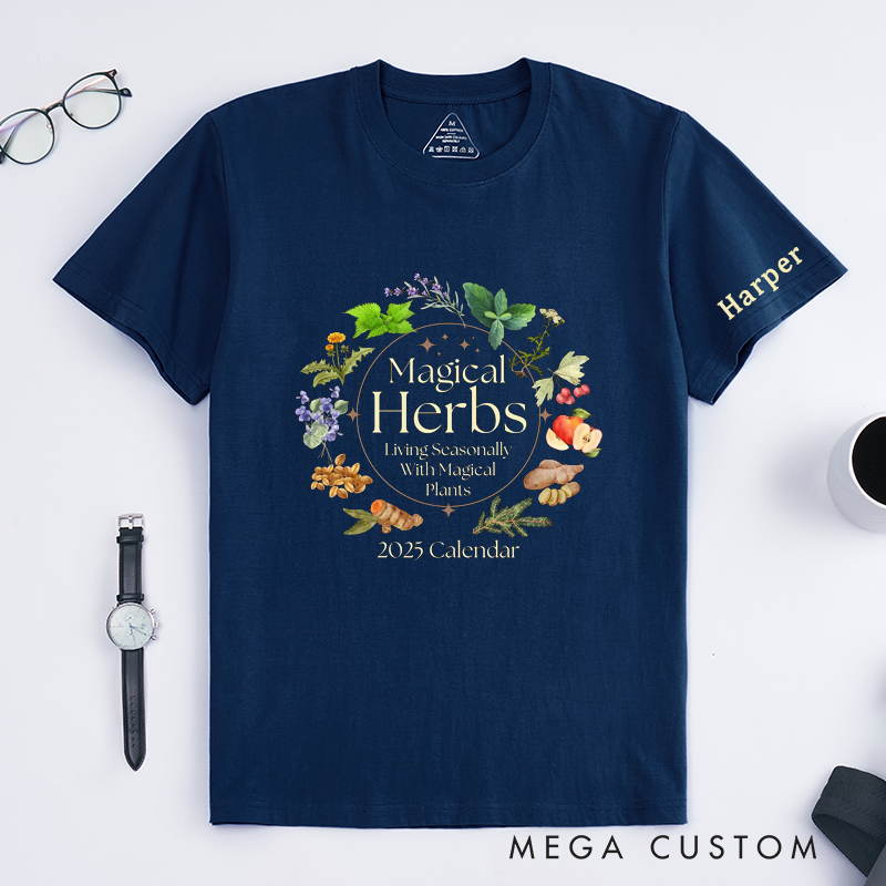 Personalized Magical Herbs Classic T-Shirts Unique Seasonal Botanical Plant Gifts for Herbal Lovers Custom Nature Inspired Tee Gardening Enthusiasts
