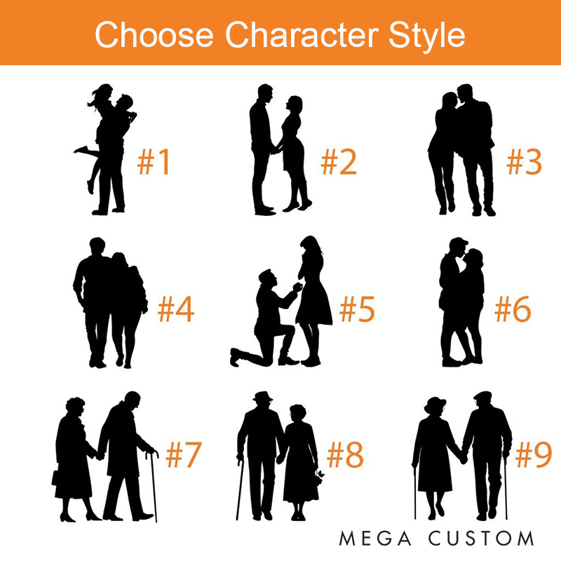 Personalized Couple Silhouette You and Me Always and Forever Suncatcher Custom Moon Shaped Night Sky Window Decor Anniversary Gift Valentines Day Gift