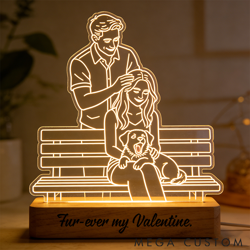 Personalized Pet Lover Custom Portrait Pet Lover Valentine Light