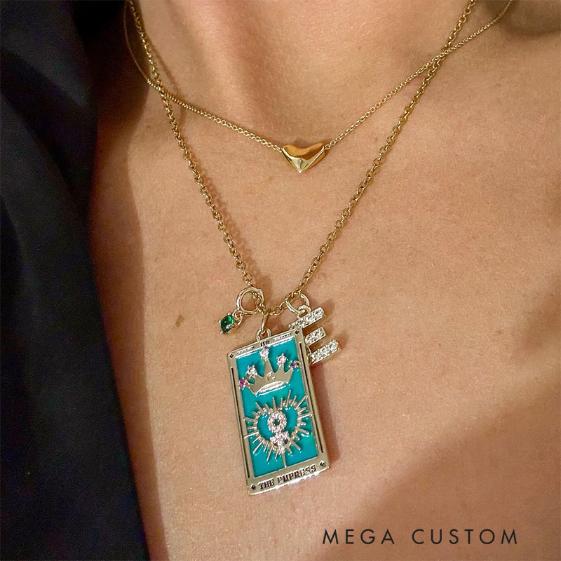 Personalized Mystical Astrology Necklace Custom Birthstone and Initials Perfect Gift for Tarot Lovers
