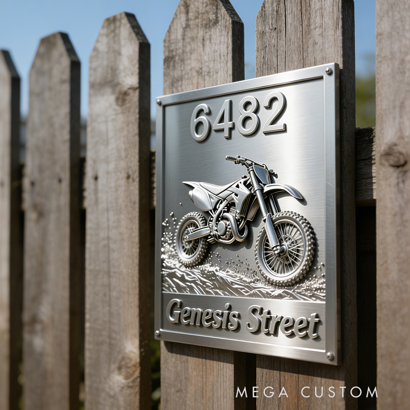 Personalized Off‑Road Motorcycle Wall Sign Metal Door Plate Custom Name Ideal Gift for Biker Lovers