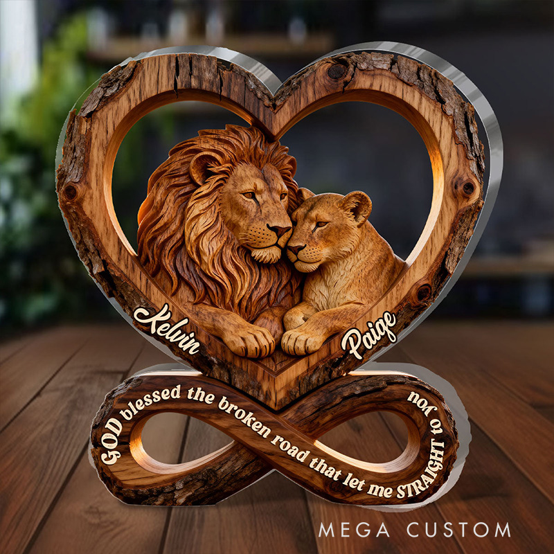 Personalized God Blessed the Broken Road that Let me Straight to you Custom Shaped Acrylic Plaque with Name Religious Gift for Christians