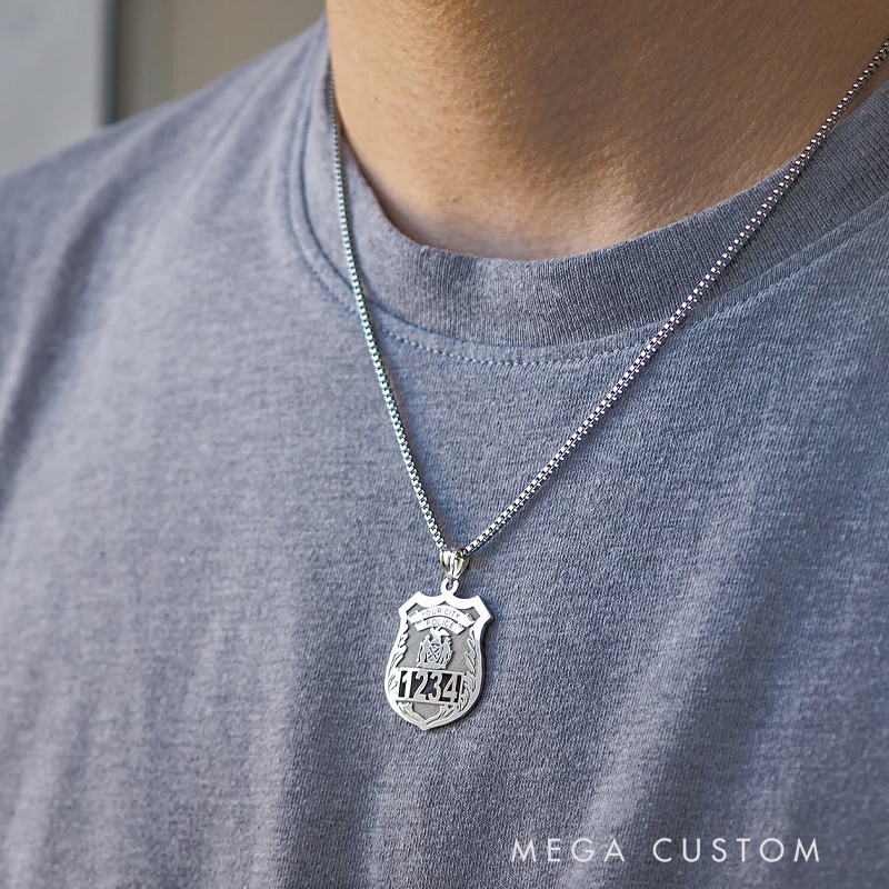 Personalized Police Officer Gifts Police Badge Necklace Police Retirement Gift Police Badge Necklace Personalized With Any Number & Dept
