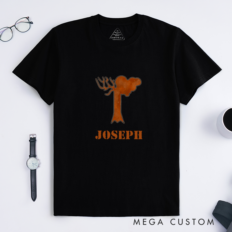 Personalized Magic Tree Silhouette Classic T-Shirts Custom Nature Gift for Men Women Unique Rustic Style Personalized Present for Him or Her