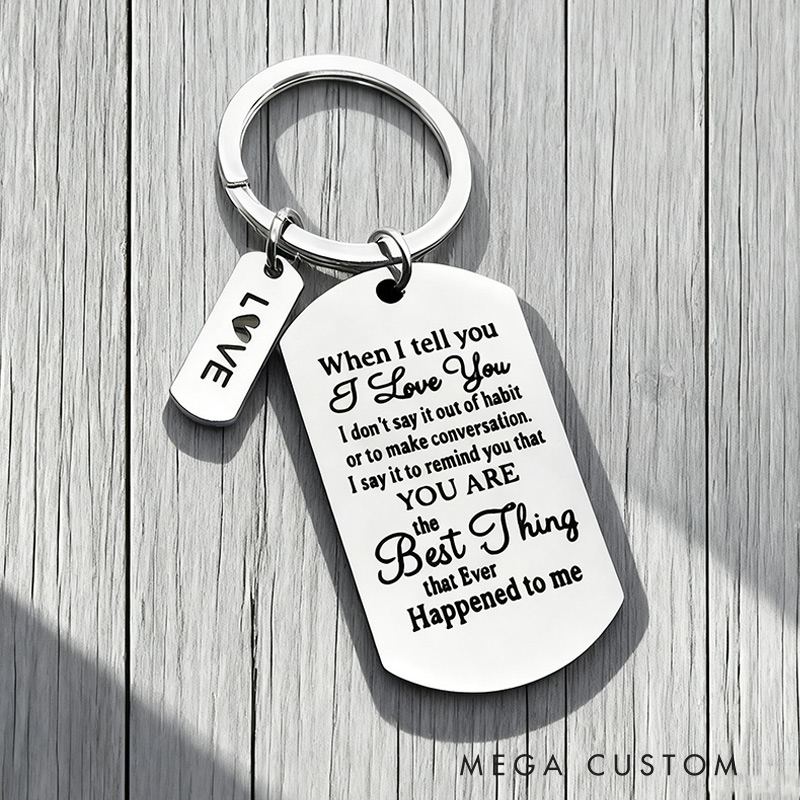 Personalized Romantic Keychain Custom Message Valentines Gift for Loved Ones