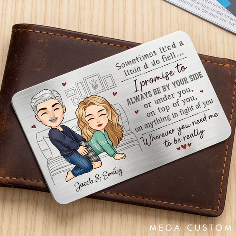 Personalized Metal Wallet Card for Husband Custom Couple Wallet Card Gift for Husband Wife Valentine's Anniversary Gift Card
