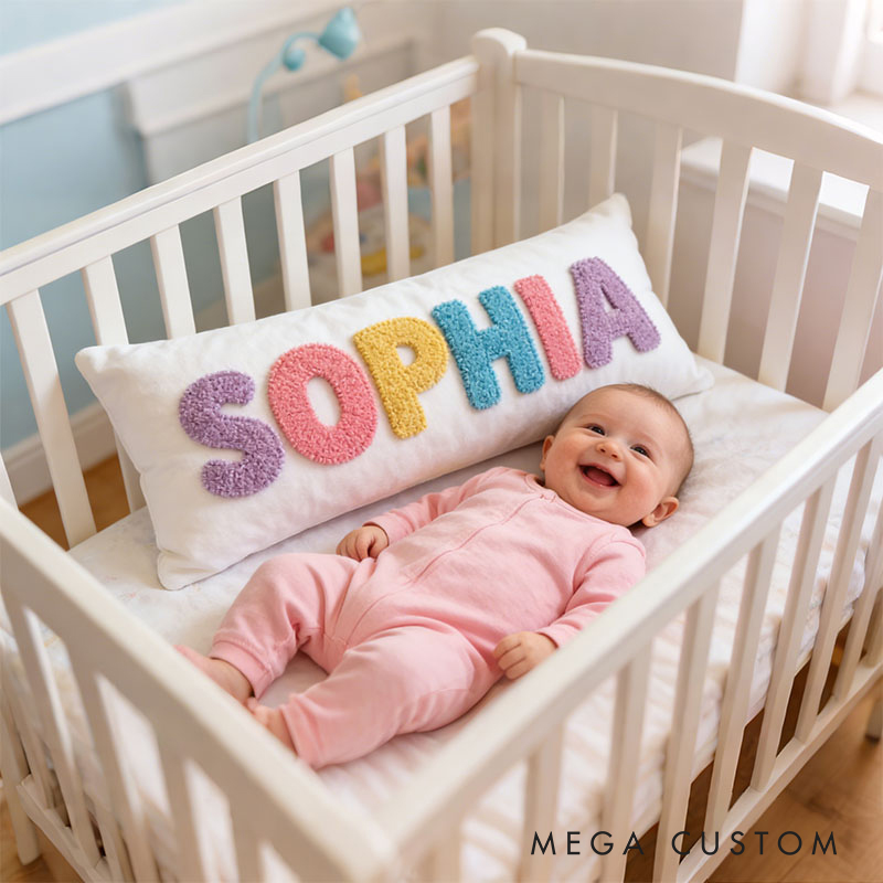 Personalized Embroidered Name Pillowcase for Kids and Babies Room Decor