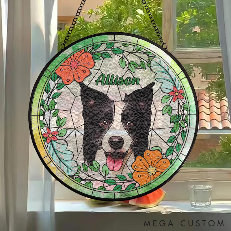 Personalized Pet Lover Custom Funny Pet Portrait Sun Catcher
