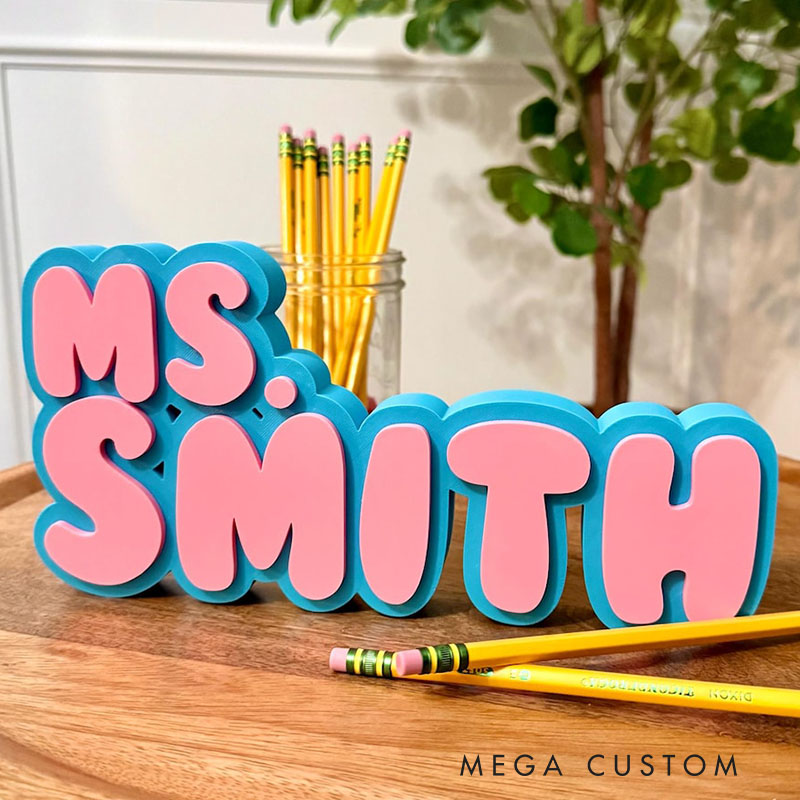 Personalized 3D Teacher Desk Name Plate Custom Name Perfect Back to School Teacher Holiday Gift