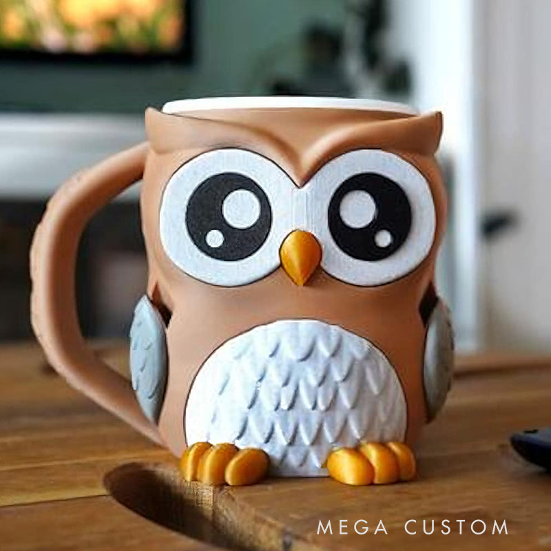 Owl Ice Cream Pint Holder 3D Printed with Spoon Slots & Snack Drawer