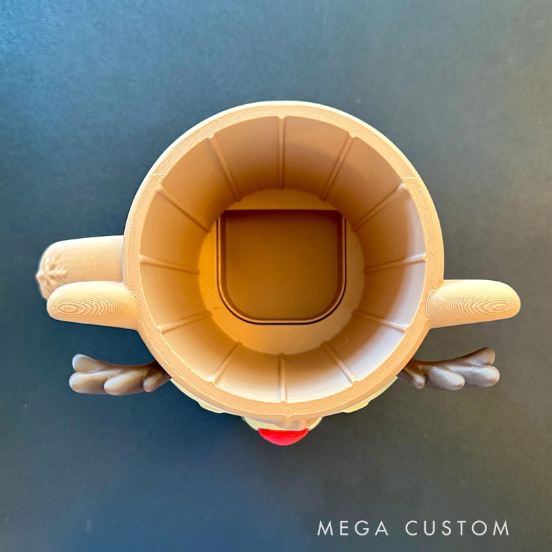 Reindeer Ice Cream Pint Holder 3D Printed with Spoon Slots & Snack Drawer