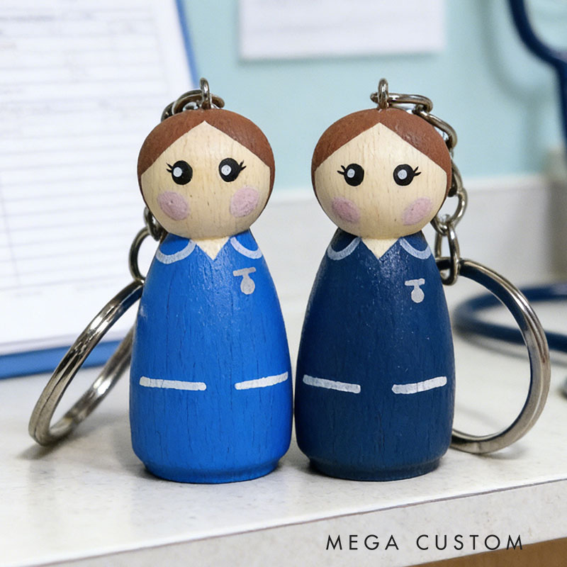 Personalized Nurse Puppet Keychain Custom Name Perfect Choice for Nurses Holiday Gift