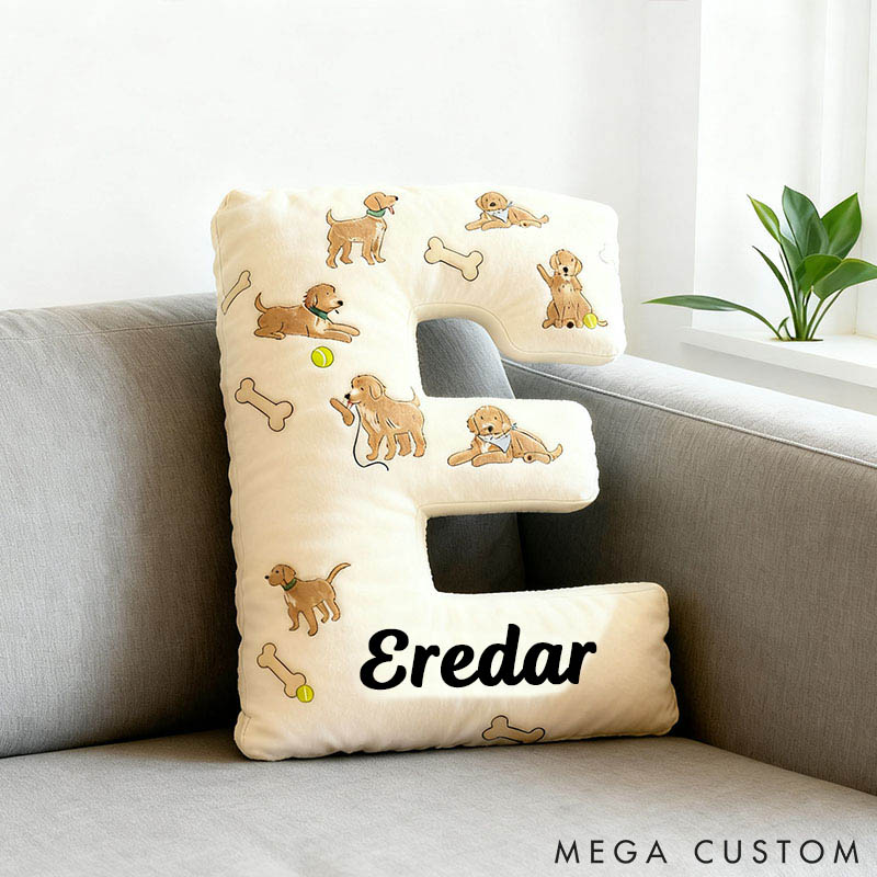 Personalized Dog Lover Labrador Letter Pillow with Custom Name Pillow Graphic 3D Print
