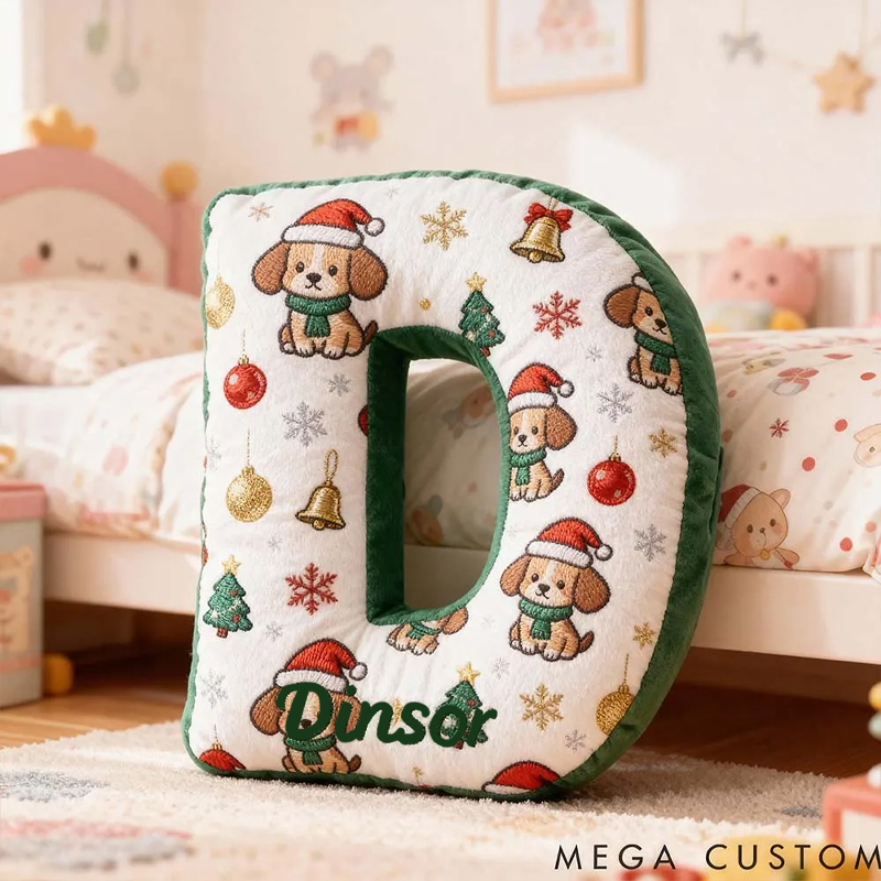 Personalized Dog Lover Funny Christmas Santa Hat Dog Graphic 3D Print Pillow