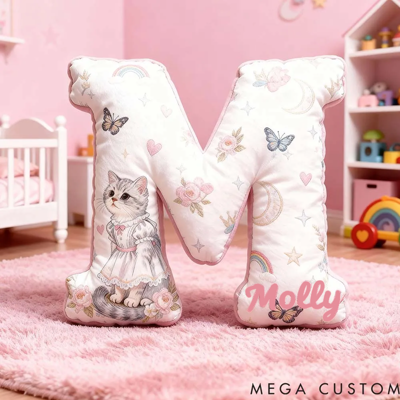 Personalized Cat Lover Adorable Cat Graphic 3D Print Pillow