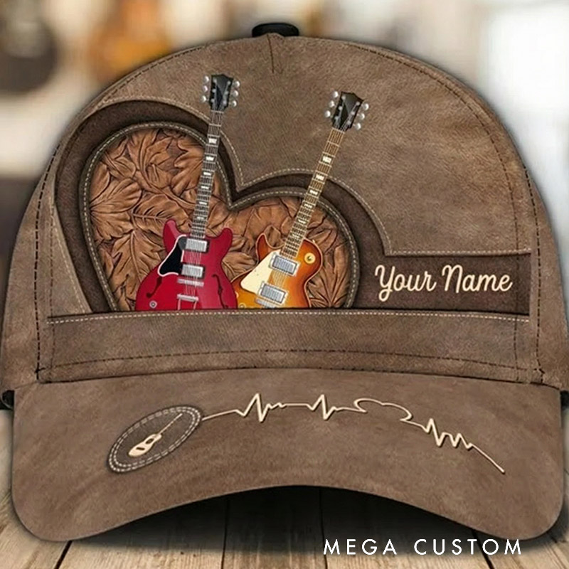 Personalized Name Baseball Cap for Music Lover Perfect Music Lovers Guitar Lovers Custom Gift Hat With Unique Design Lover Guitar