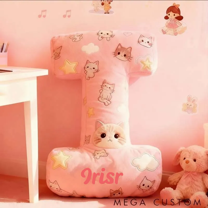 Personalized Cat Lover Pink Cats Cute Letter Pillow Graphic 3D Print Pillow