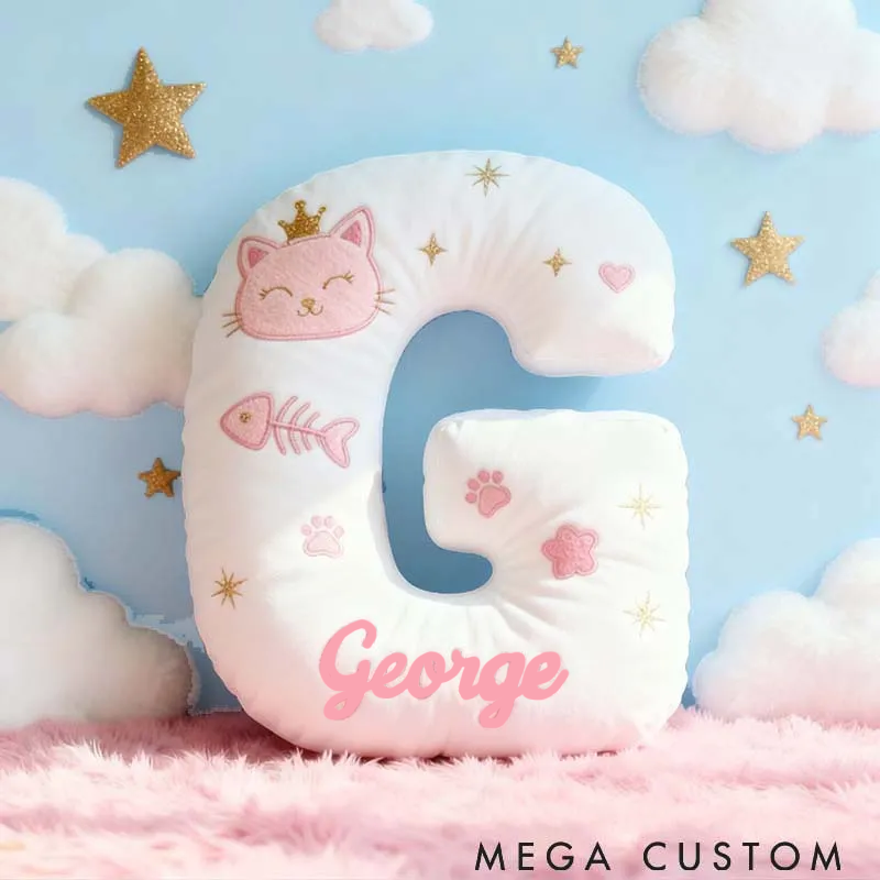 Personalized Cat Lover Cat Lovers Letter Pillow Graphic 3D Print Pillow