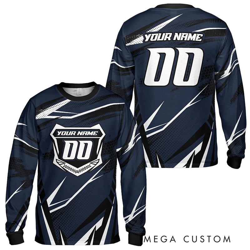 Personalized Name Number Motocross Jersey Dirt Bike Long Sleeve Shirt Gift for Motocross Riders
