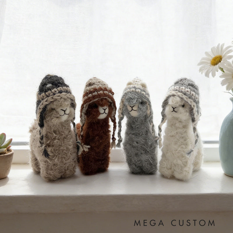 Needle Felted Llama Ornament Miniature Alpaca Gift